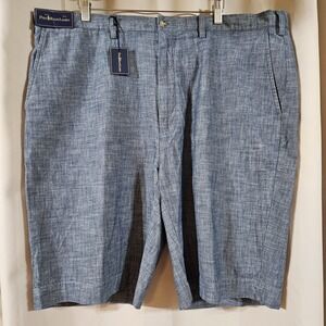 Polo Ralph Lauren Blue Classic Fit Chambray Mens Shorts 42 Tall 100% Cotton‎